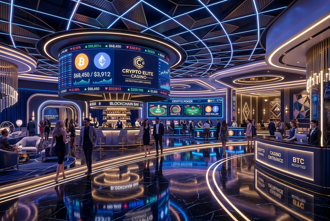 Luxusní krypto casino lobby