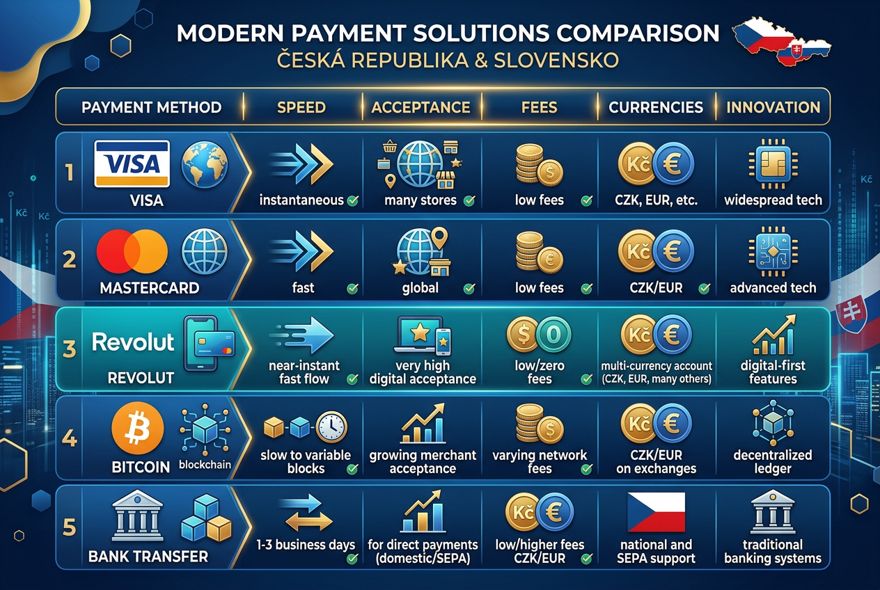 Infografika platebních metod v online kasinu